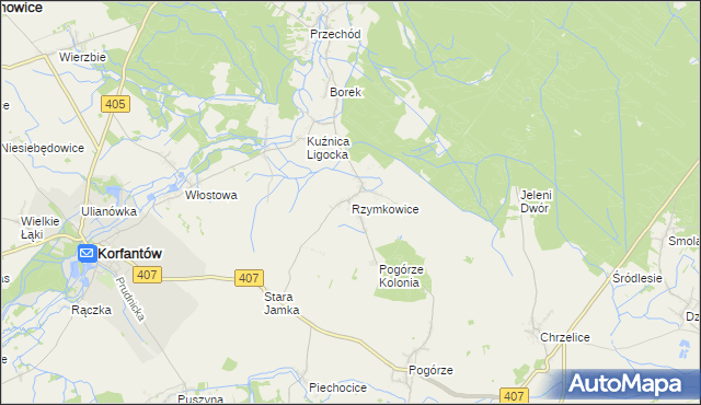 mapa Rzymkowice, Rzymkowice na mapie Targeo