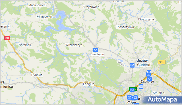 mapa Siedlęcin, Siedlęcin na mapie Targeo
