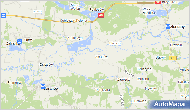 mapa Składów, Składów na mapie Targeo