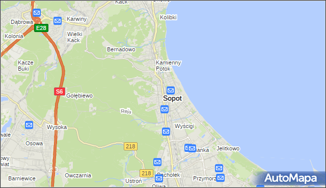 mapa Sopotu, Sopot na mapie Targeo