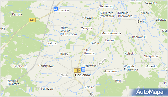 mapa Stara Kuźnica gmina Doruchów, Stara Kuźnica gmina Doruchów na mapie Targeo