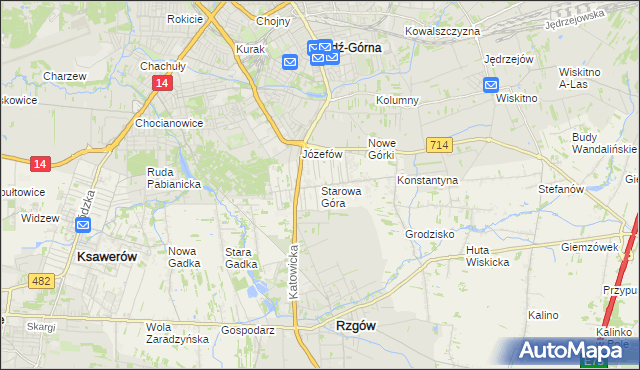 mapa Starowa Góra, Starowa Góra na mapie Targeo