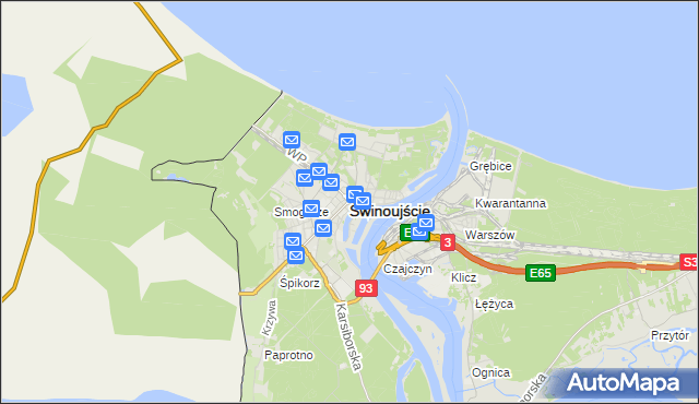 mapa Świnoujście, Świnoujście na mapie Targeo