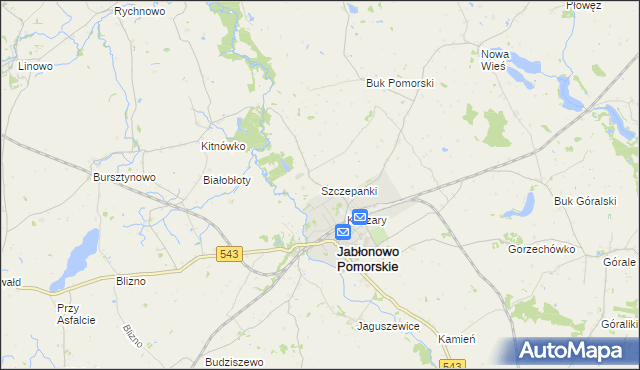 mapa Szczepanki gmina Jabłonowo Pomorskie, Szczepanki gmina Jabłonowo Pomorskie na mapie Targeo