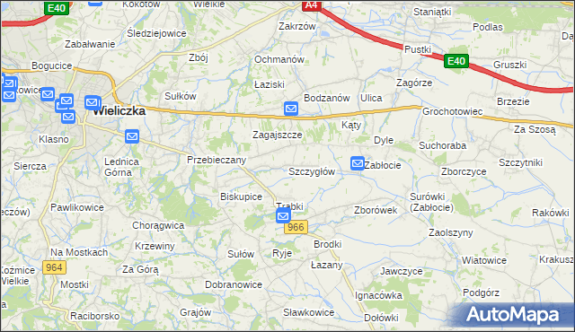 mapa Szczygłów, Szczygłów na mapie Targeo