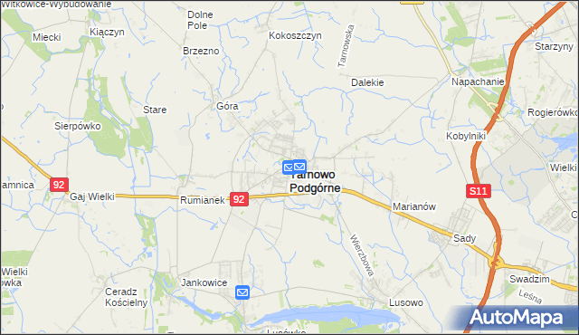 mapa Tarnowo Podgórne, Tarnowo Podgórne na mapie Targeo