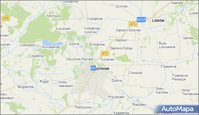 mapa Tymianek, Tymianek na mapie Targeo