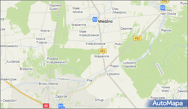 mapa Wapiennik gmina Kłobuck, Wapiennik gmina Kłobuck na mapie Targeo