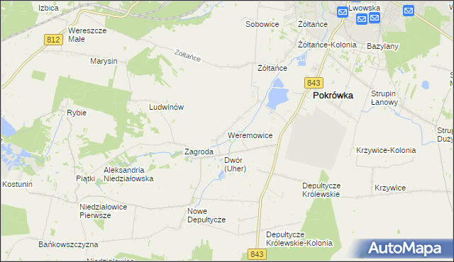 mapa Weremowice, Weremowice na mapie Targeo