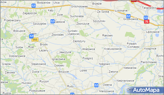 mapa Wiatowice, Wiatowice na mapie Targeo