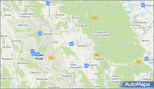 mapa Wolibórz, Wolibórz na mapie Targeo