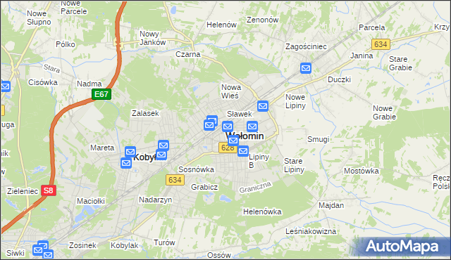 mapa Wołomin, Wołomin na mapie Targeo