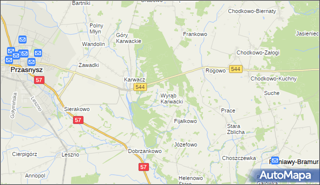 mapa Wyrąb Karwacki, Wyrąb Karwacki na mapie Targeo