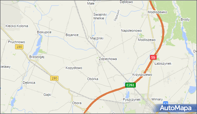 mapa Zdziechowa, Zdziechowa na mapie Targeo