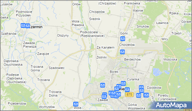 mapa Złotniki gmina Mielec, Złotniki gmina Mielec na mapie Targeo