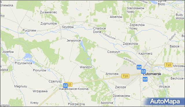 mapa Zofiówka gmina Lutomiersk, Zofiówka gmina Lutomiersk na mapie Targeo