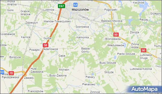 mapa Badów Górny, Badów Górny na mapie Targeo