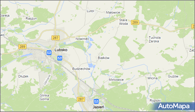 mapa Białków gmina Lubsko, Białków gmina Lubsko na mapie Targeo