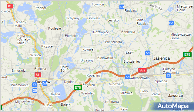 mapa Bielowicko, Bielowicko na mapie Targeo