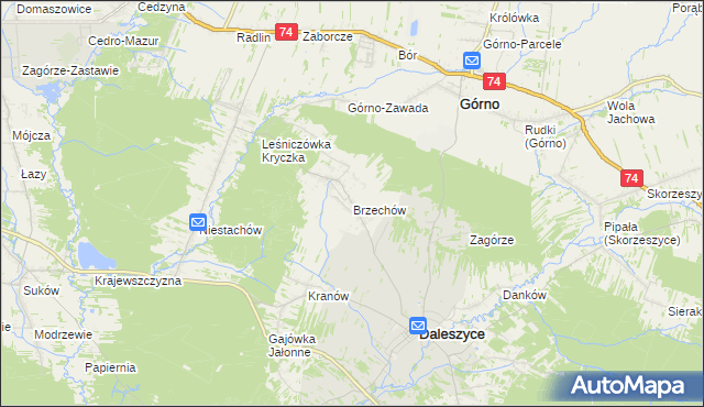 mapa Brzechów, Brzechów na mapie Targeo