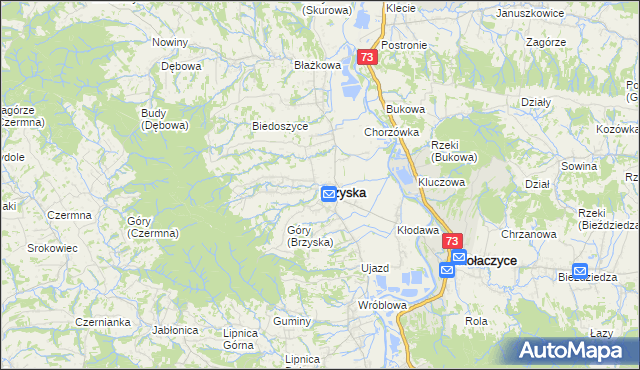 mapa Brzyska, Brzyska na mapie Targeo