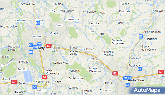 mapa Bulowice, Bulowice na mapie Targeo