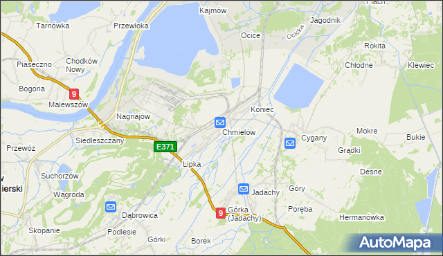 mapa Chmielów gmina Nowa Dęba, Chmielów gmina Nowa Dęba na mapie Targeo