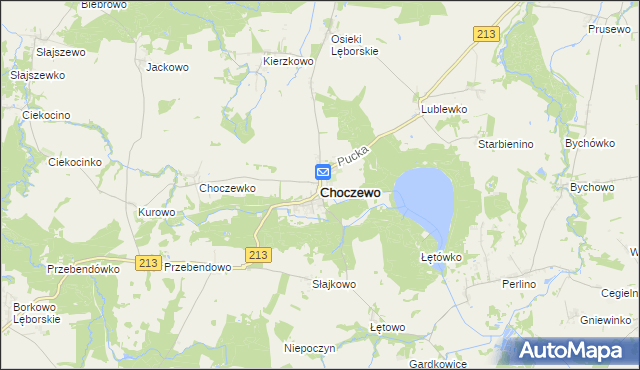 mapa Choczewo, Choczewo na mapie Targeo