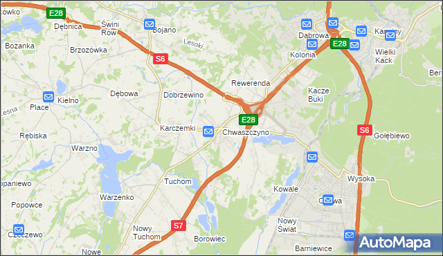 mapa Chwaszczyno, Chwaszczyno na mapie Targeo