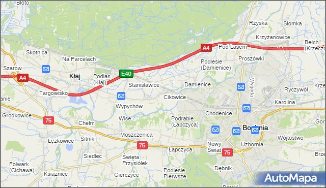 mapa Cikowice, Cikowice na mapie Targeo