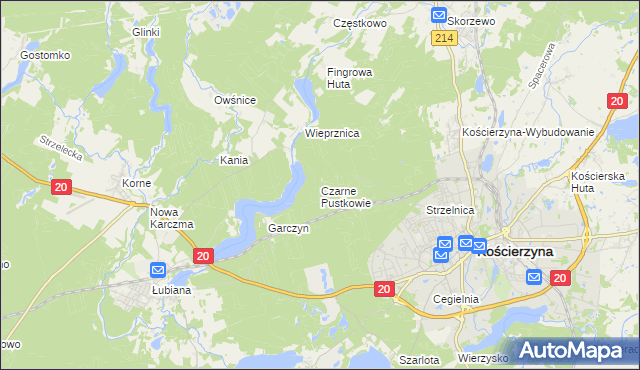 mapa Czarne Pustkowie, Czarne Pustkowie na mapie Targeo