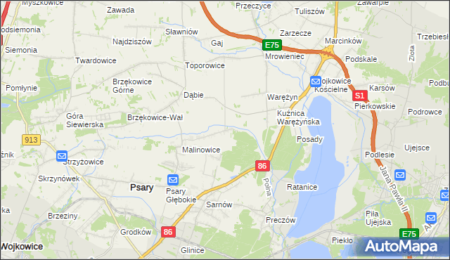 mapa Dąbie Chrobakowe, Dąbie Chrobakowe na mapie Targeo