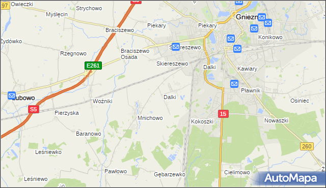 mapa Dalki, Dalki na mapie Targeo