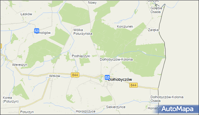 mapa Dołhobyczów-Kolonia, Dołhobyczów-Kolonia na mapie Targeo