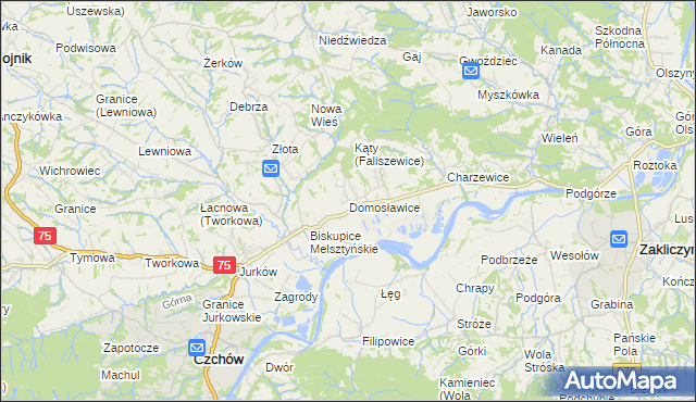 mapa Domosławice, Domosławice na mapie Targeo