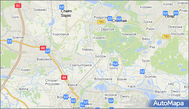 mapa Gorzów, Gorzów na mapie Targeo