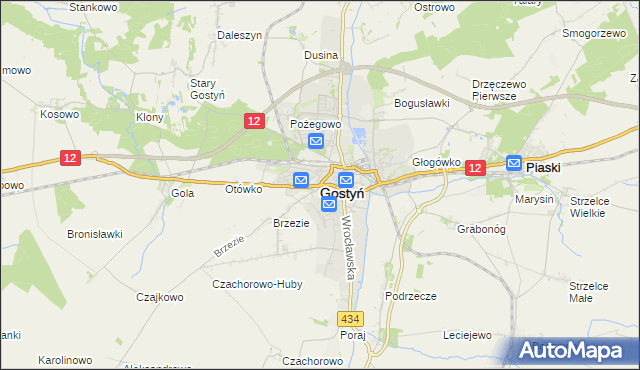 mapa Gostyń, Gostyń na mapie Targeo