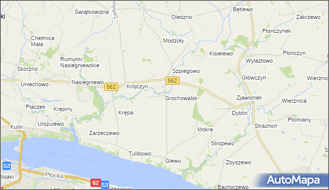 mapa Grochowalsk, Grochowalsk na mapie Targeo
