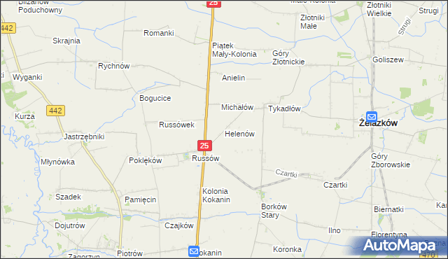mapa Helenów gmina Żelazków, Helenów gmina Żelazków na mapie Targeo
