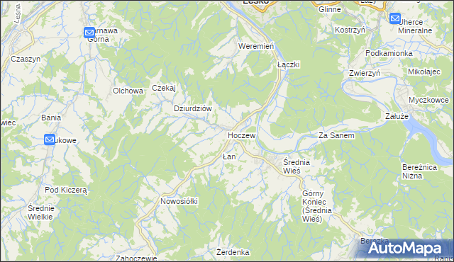 mapa Hoczew, Hoczew na mapie Targeo