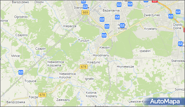 mapa Horodniany, Horodniany na mapie Targeo