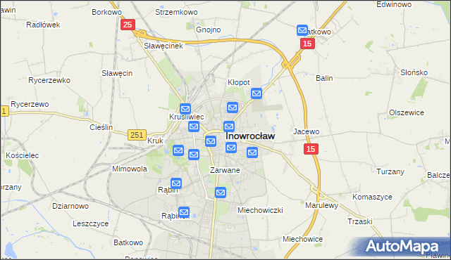 mapa Inowrocławia, Inowrocław na mapie Targeo