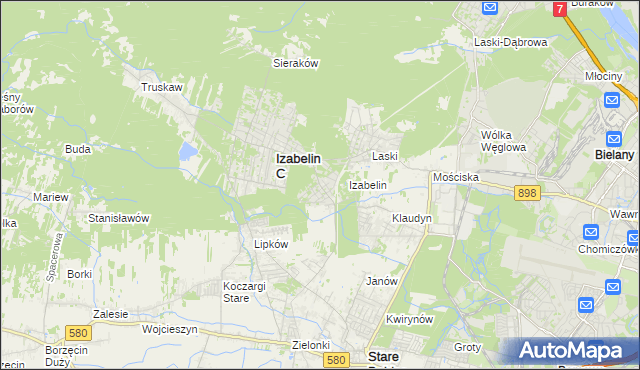 mapa Izabelin B, Izabelin B na mapie Targeo