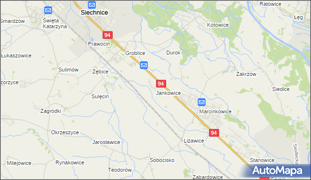 mapa Jankowice gmina Oława, Jankowice gmina Oława na mapie Targeo