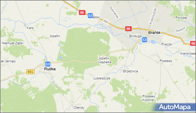 mapa Józefin Gajówka, Józefin Gajówka na mapie Targeo