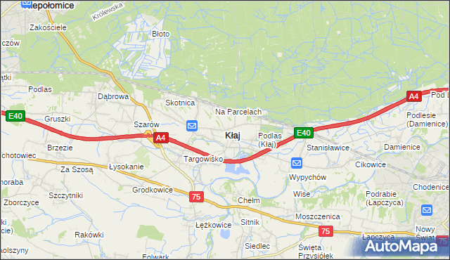 mapa Kłaj, Kłaj na mapie Targeo