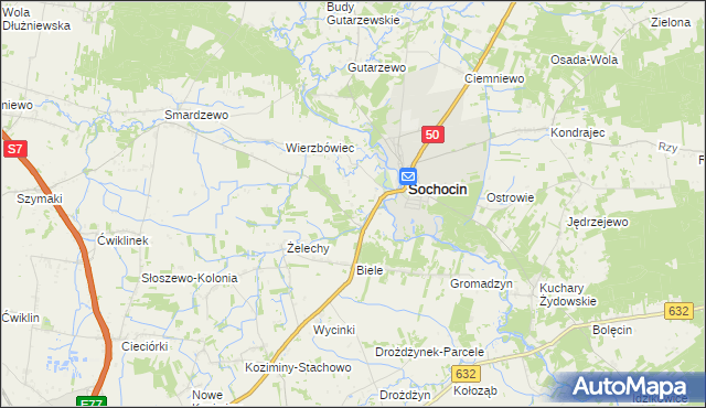 mapa Kolonia Sochocin, Kolonia Sochocin na mapie Targeo