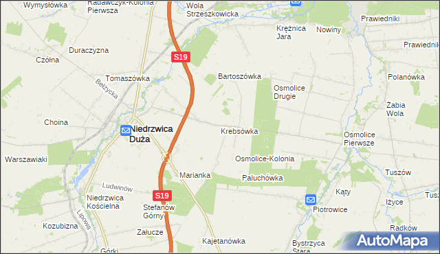 mapa Krebsówka, Krebsówka na mapie Targeo