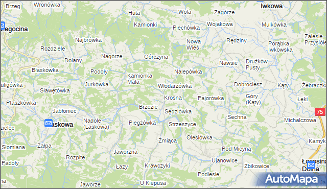 mapa Krosna, Krosna na mapie Targeo