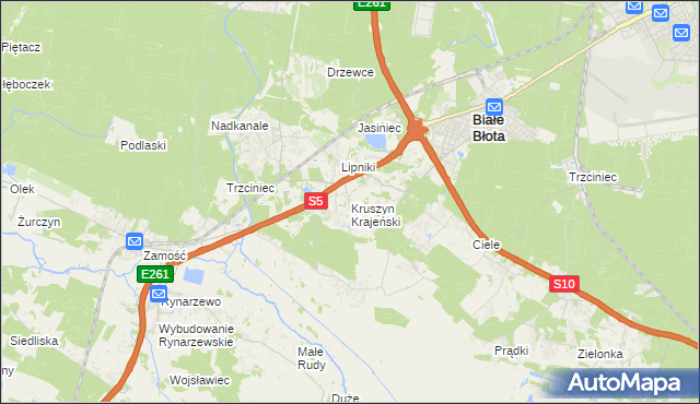 mapa Kruszyn Krajeński, Kruszyn Krajeński na mapie Targeo